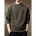 High-End Light Twist Stitching Round Neck Men's Autumn And Winter New Loose Warm Japanese Style Long-Sleeved_viptrois.com