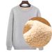 Men’s Fleece Crew Neck Sweatshirt – Thickened Winter Pullover, Plus Size (Black/Greyish, M-5XL)_viptrois.com