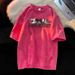 220g Pure Cotton Trendy Brand American Street Cross Print Half Oversized Short Sleeved T-shirt For Men_viptrois.com