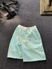 Men's High-Waisted Green Striped Casual Shorts Retro Hot Girl Style New Summer Vacation Beach Pants_viptrois.com