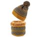Unisex Scarf Fashion windproof scarf hat gloves knitted hat collar warm suit snowflake fur hat_viptrois.com