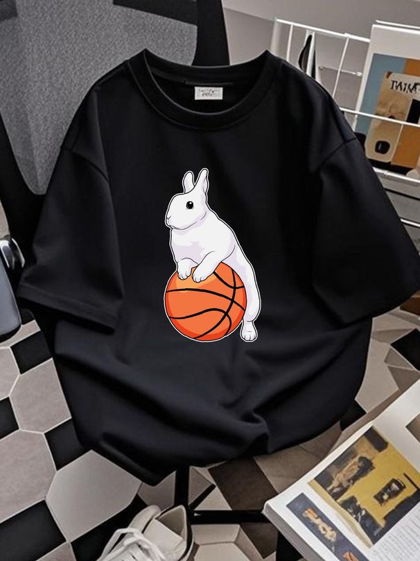 Bunny Basketball Player Basketball Collaboration Backpack Large Capacity Cute Foldable 3d Printing Streetwear Homme Graphic Top For Everyday Wear_viptrois.com