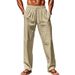 2024 Europe And America Autumn Men's Hip-hop Breathable Cotton And Linen Loose Casual Sports Trousers_viptrois.com