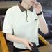Short Polo Shirt For Men, Summer Collar, Half Sleeved T-shirt, Men's Trendy Brand Top, Youth High-end T-shirt_viptrois.com