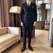 CT Men's Autumn Winter Three-Piece Business Casual Plaid Double-Breasted Lapel Suit Set Live Streaming_viptrois.com