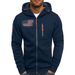 Men's Zip-Up Hoodie – Lightweight Sportswear With Breathable Polyester, Relaxed Fit & Adjustable Drawstring (5 Colors, S-XXXL)_viptrois.com