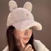 Cute Rabbit Ears Duck Tongue Women's Autumn and Winter Warm Lamb Plush Baseball Versatile Face Showing Small Hat_viptrois.com