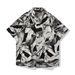 Men's Clothing Casual Short Sleeved Shirt Trendy Fashion Ice Silk Drape Loose Shirt_viptrois.com