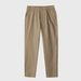Men's Wrinkle Free Black Cropped Trousers Mid Waist Style Anti Wrinkle Straight Leg Slim Fit Casual Pants_viptrois.com