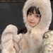 Autumn And Winter Versatile Korean Cute Bear Plush Hat, Scarf In One, Women's Cold Cycling Warm Ear Protection Hat_viptrois.com