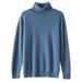 Pure Autumn Winter New Men's High Collar Loose Solid Color Pullover Mink Wool Base Sweater Knitted Top Cross-Border Wholesale_viptrois.com