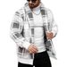 Men's Clothing Men's Checkered Fleece Cardigan Jacket - Autumn Winter Casual Outerwear With Ribbed Hem, Slim Fit Long Sleeve Coat For Street Style_viptrois.com