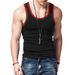 24 European And American Cross-border New American Vest, Slim-fitting Casual Sports Men's Summer Base Color Matching Undershirt Vest_viptrois.com