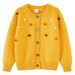 Miso BearSpring/Autumn Children's Round Neck Children's Handmade Colorful Ball-Shaped Cardigan, Girls' Cotton Sweater And Cardigan._viptrois.com