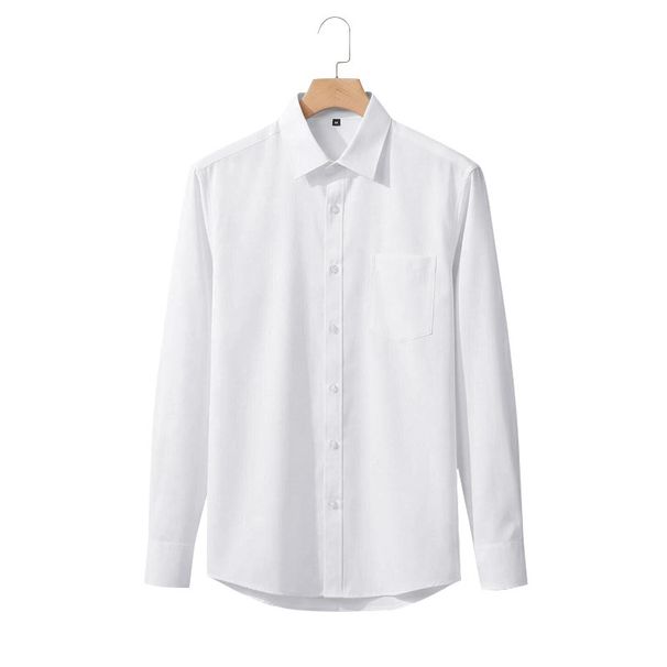 Men's Clothing Men's Silk Cotton Stretch Shirt Style Cool Wrinkle Free Long Sleeved Business Commuting Top For Formal & Casual_viptrois.com