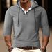Men's Slim-Fit Hooded Sweatshirt – Lightweight Long-Sleeve Pullover With Button Detail (Gray, Charcoal, Navy) – S-XXXL_viptrois.com