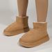 Autumn and winter men and women casual comfortable thick bottom heightened heightening solid color round head fashionable mini snow boots short boots_viptrois.com