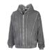 Men's Zip-Up Hoodie Streetwear Pullover Short Jacket With Metal Decor - Casual Oversized Fit For Urban Fashion (Gray)_viptrois.com