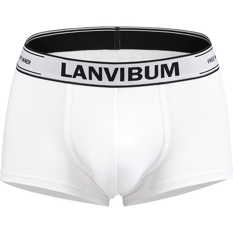 Pulse Customizable Langweibao Cross-Border Men's Cotton Boxer Briefs Four-Corner Underwear_viptrois.com