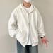 Autumn New 420g Heavy Cardigan Sweater Men's And Women's Trend Loose Casual Solid Color Hooded Sweater Ks001_viptrois.com