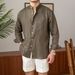 Men's Clothing Commuting Light Mature Casual Breathable P Shirt Versatile Vacation Stand Up Collar Shirt_viptrois.com