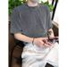 Summer New Versatile Loose Woven Gold-Embossed Craft Round Neck Trendy Short Sleeve T-Shirt_viptrois.com