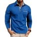 Pulse 2025 New European And American Men's Casual Fashion Polo Shirt Export Turn-down Collar Long Sleeve Color Block_viptrois.com