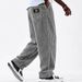 Men's Wide Corduroy Cargo Pants With Logo Pockets - Relaxed Fit Retro Casual Trousers For Everyday Wear (Multiple Colors & Sizes)_viptrois.com