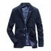 1 58179 Spring And Autumn New Corduroy Suit Retro Casual Notched Lapel Jacket Men's Solid Color Blazer_viptrois.com