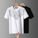 Trendy Brand Heavy Craftsmanship Tiger Head Hot Diamond Printing Short-sleeved T-shirt Men's Summer Casual Round Neck Men's Half-sleeved Cotton_viptrois.com