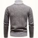 Men's Fleece-Lined Half-Zip Sweater – Warm Stand Collar Knitwear For Autumn & Winter (Dark Gray/Light Gray/Brown/Burgundy, M-3XL)_viptrois.com