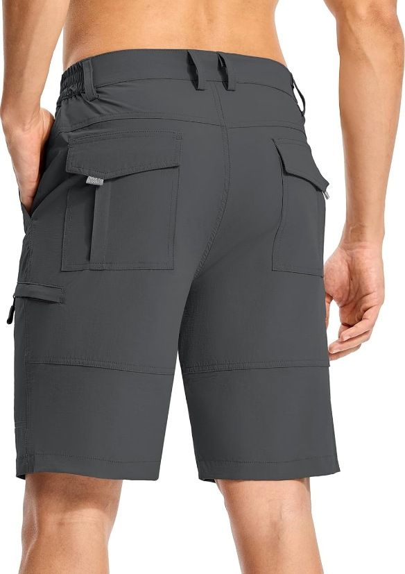 Men's Outdoor Sports Multi Pocket Work Men's Summer Casual Hiking Pants, Breathable Quick Drying Five Quarter Pants_viptrois.com