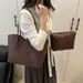 Women's Bags Casual Commuting New Two Piece Mother And Child Solid Color Texture Popular One Shoulder Underarm Tote Bag Female_viptrois.com