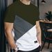 Men’s Slim-Fit Color Block T-Shirt – Breathable Polyester, Short Sleeve Crew Neck (5 Colors, 5 Sizes)_viptrois.com