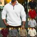 "Men's Casual Stand Collar Half-Zip Long Sleeve Sweatshirt - Lightweight Polyester Pullover For Urban Style (Multiple Colors & Sizes)"_viptrois.com