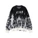 Andre Skull Jacquard Sweater – Oversized Unisex Crewneck Knit, Trendy Couple’s Pullover, 100% Polyester, Gothic Streetwear For Men & Women_viptrois.com