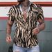 Men's Clothing Shirt New Summer Four Sided Stretch Thin Irregular Striped Printed Men's Short Sleeved Shirt_viptrois.com