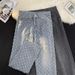 Men's Clothing Fashion Retro Hole Workwear Wide Leg Jeans Men's Autumn Style High Street Hiphop Loose Straight Pants_viptrois.com