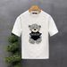 Embroidered Teddy Bear Short Sleeved T-shirt For Young Men, Handsome Round Neck T-shirt, 2025 Summer American Style New_viptrois.com
