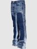 Loom 2024 Men's European And American Fashion Ins Cargo Hot Elastic Patch Denim Layered Flared Pants_viptrois.com