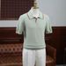 Men's Clothing 2025 New Summer Short Sleeved Polo Shirt British Yappie Thin Men's Casual Business V Neck Knitted T Shirt_viptrois.com