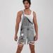 Men's Clothing Casual Fashion Ripped Denim Bib Shorts_viptrois.com