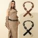 Cowboy Splicing Leather Belt, Personalized Street Style Spicy Girl Design, Women's Fashion Square Buckle Belt_viptrois.com