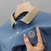 Men's British Style Embroidered Letter Polo Shirt - Breathable Short Sleeve Casual T-Shirt With Classic Collar_viptrois.com