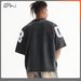 ETAI Men's Wear | High Quality Cotton Distressed Sports Feng Shui Washed T-shirt Trendy Brand Boxy Shoulder Length Short_viptrois.com