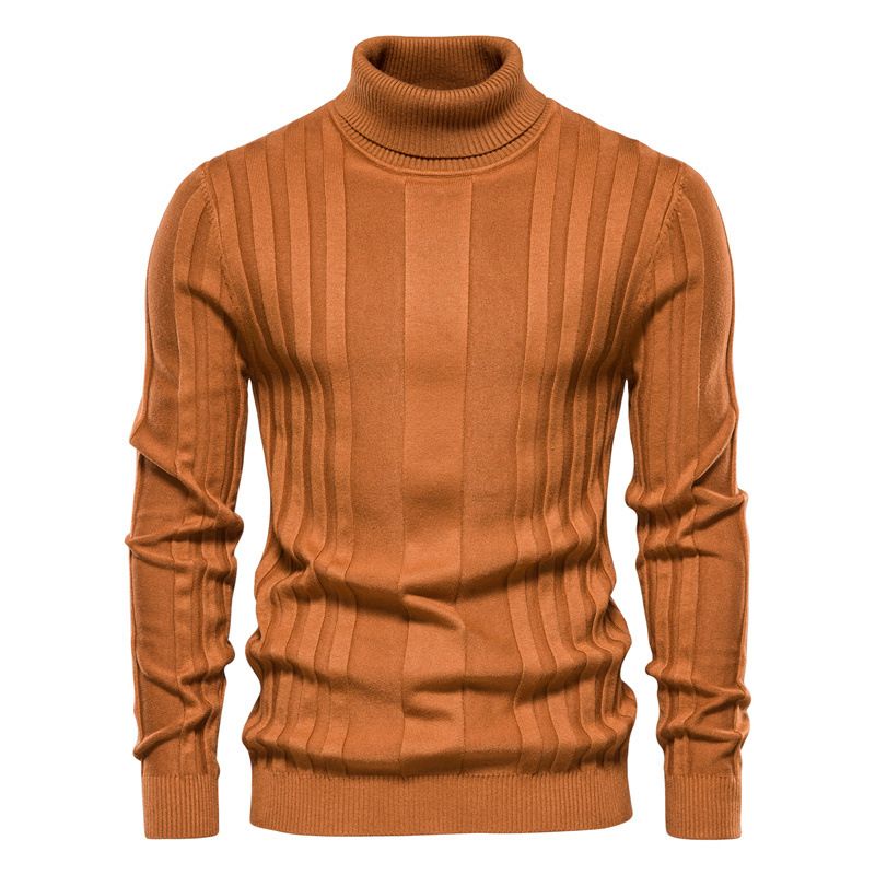 Men's Clothing Autumn New Men's High Collar Casual Knitted Warm Bottoming Shirt Men's Solid Color Pullover Large Size_viptrois.com