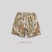 Men's Ice Silk Air Conditioning Printed Sports Shorts Slim Straight Leg Mid Length Trendy Floral Pattern Summer Pants_viptrois.com
