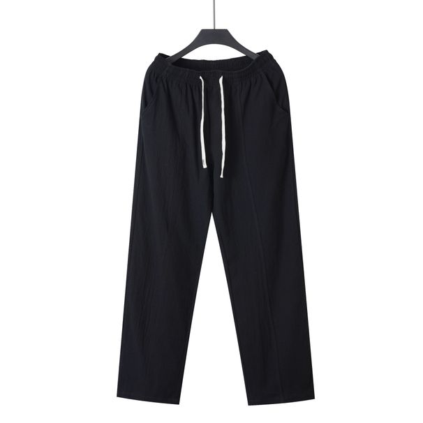 Men's Cotton-Linen Drawstring Pants – Lightweight Straight Fit Summer Trousers In White/Black/Khaki/Navy (S-3XL, Beach & Casual Wear)_viptrois.com