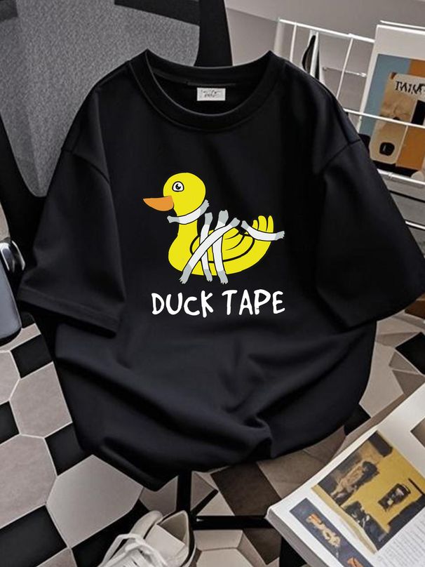 Funny Duck Tape T Shirt Pun Lover S Bad Puns Punny Rubber Ducky Graphic Unisex Stretched Stylish Slightly Top For Everyday Wear Summer Breathable_viptrois.com