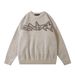 JIAYIKU Men's American Style Deer Fur Thickened Sweater Knitted Top New Jacquard Round Neck Base Shirt_viptrois.com